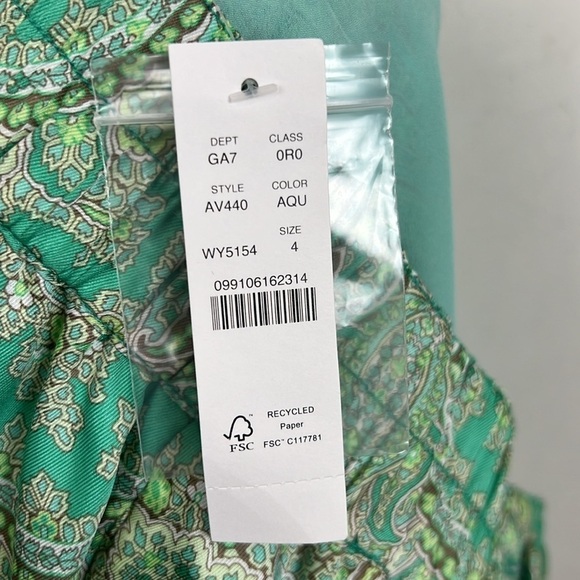 NWT J. Crew Ratti Paisley Wide Leg Pant Lounge Green 4 - Picture 11 of 13